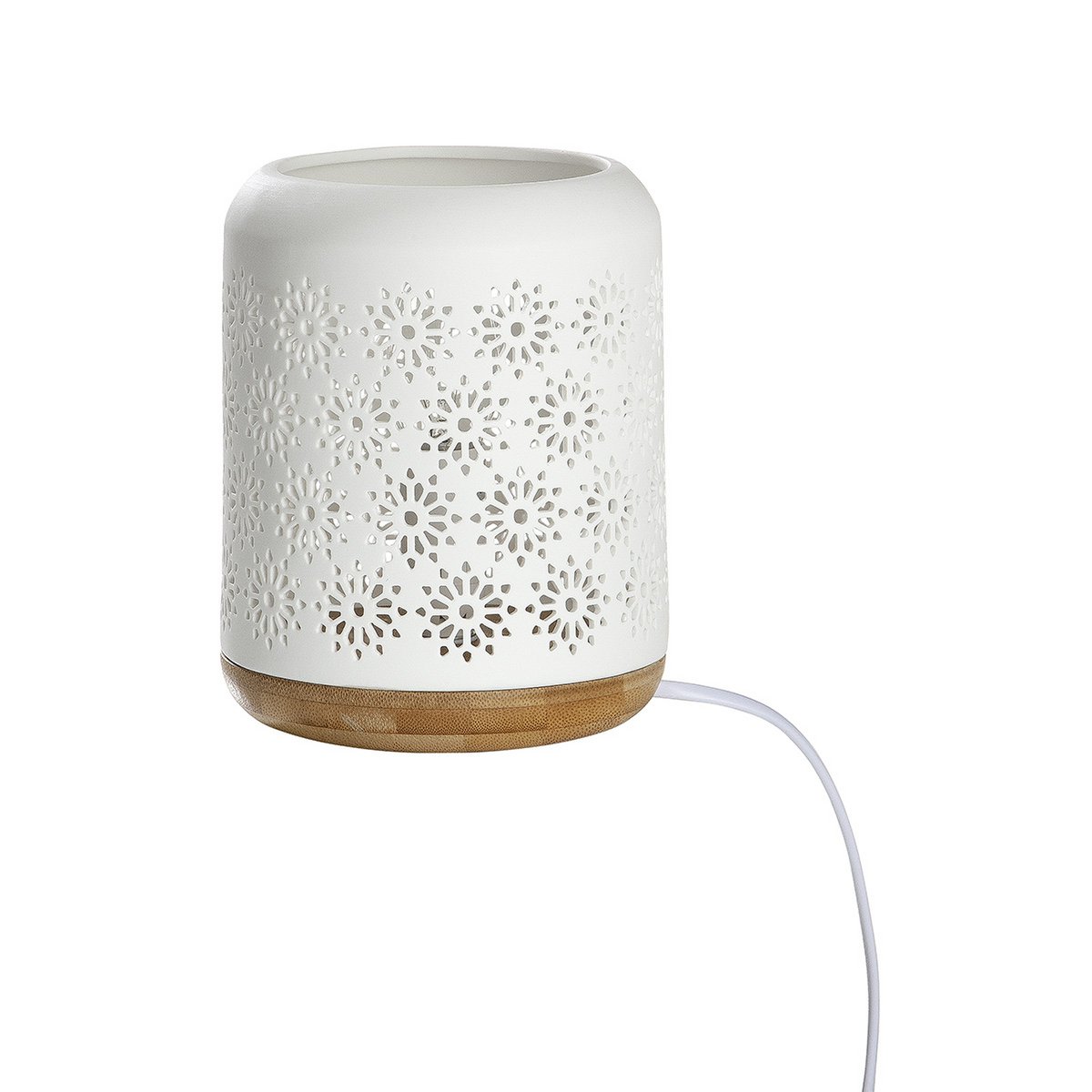 Lampe de Bureau Cylindre Fleur en Porcelaine