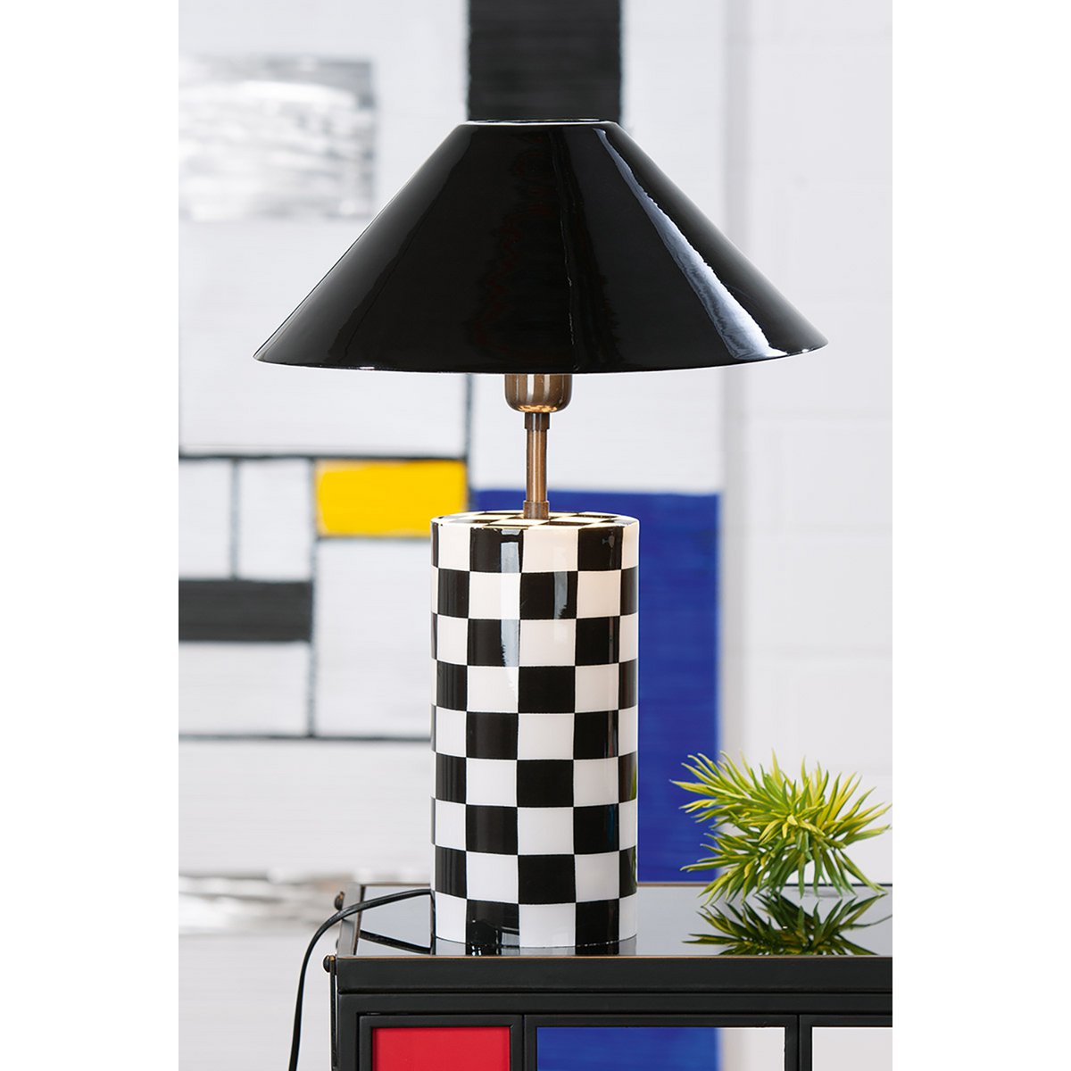 Lampe de Bureau Design Damier Noir&Blanc