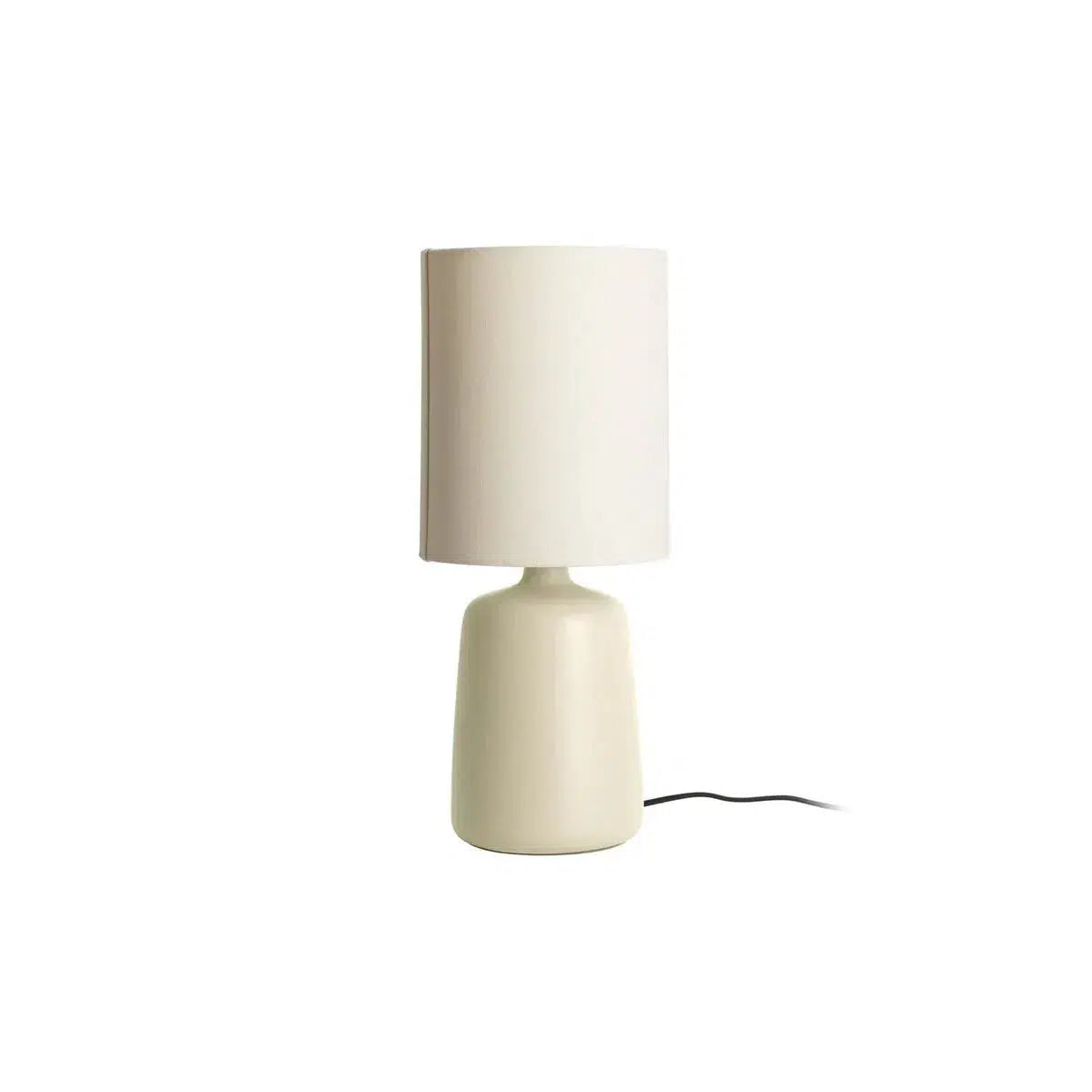 Lampe de chevet Blanc Céramique avec Abat-Jour en Toile