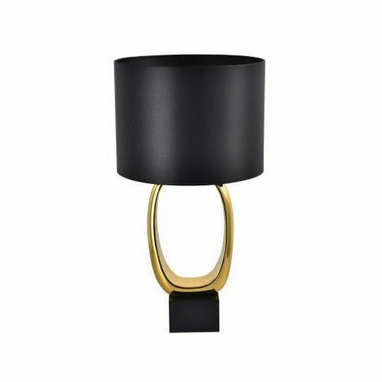 Lampe de chevet Design Doré avec Abat-Jour Noir Satiné