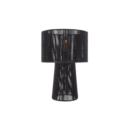 Lampe de chevet Noire Jute Rotin Naturel