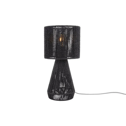 Lampe de chevet Noire Rotin Naturel