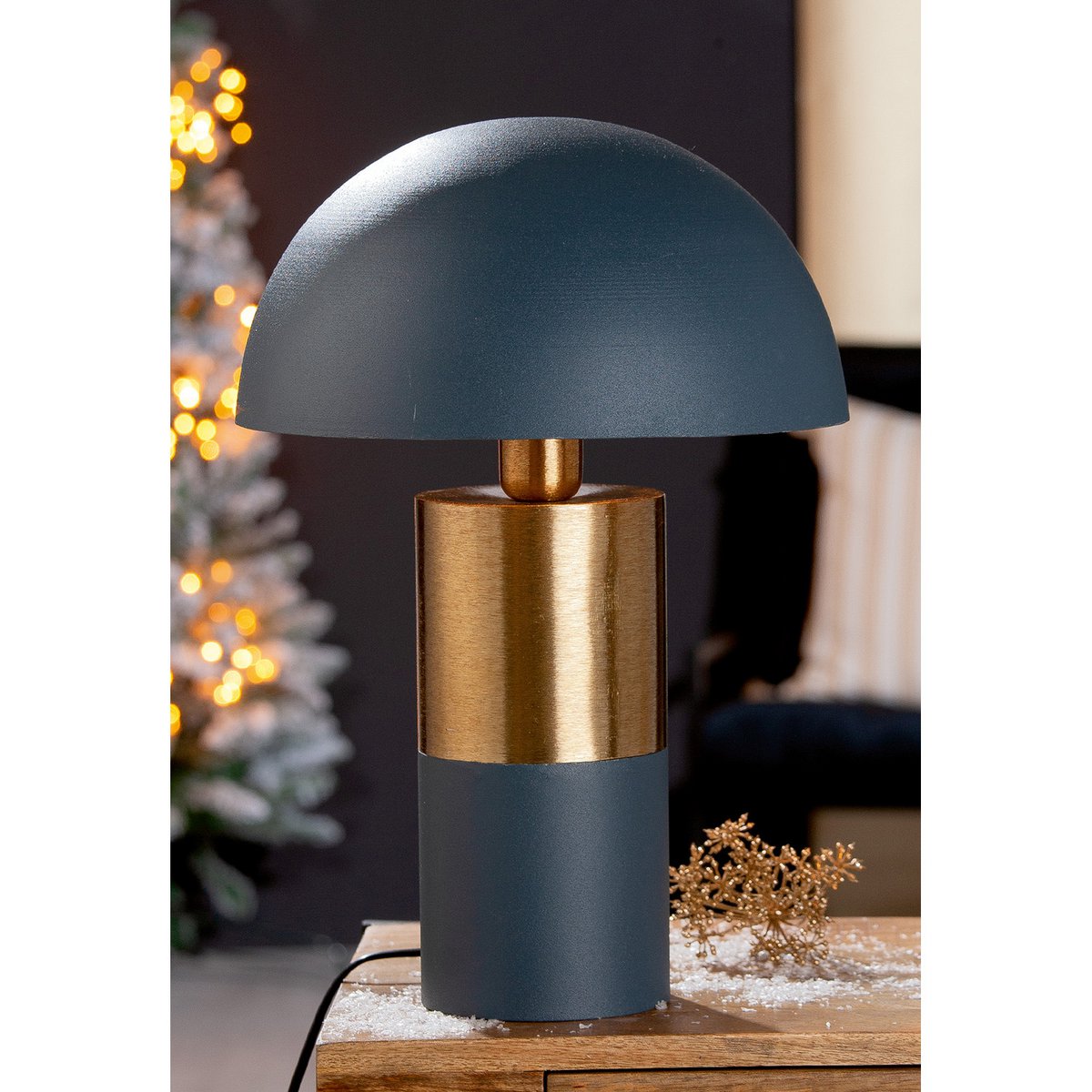 Lampe de Chevet Originale Champignon Bleue Dorée