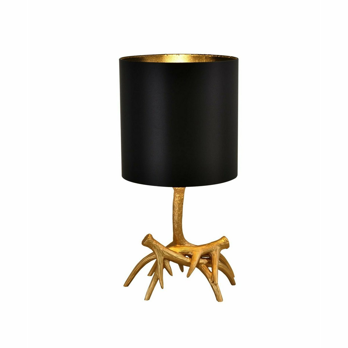 Lampe de chevet Originale Doré avec Abat-Jour Noir